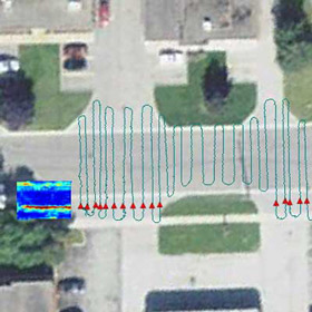 display LMX200 GPR survey result in Google Earth Map